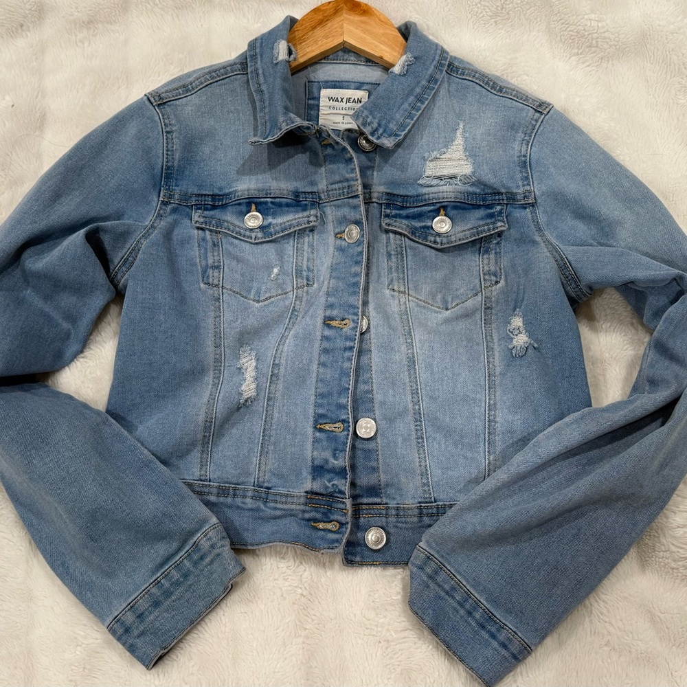 Wax Jean Light Blue Distressed Denim Jacket